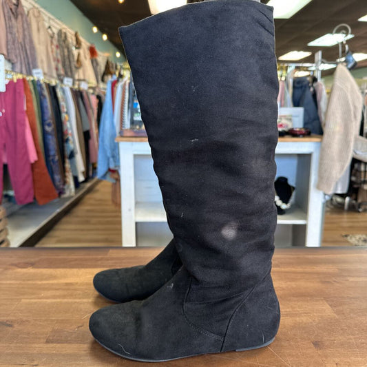 Soda Black Suede Tall Boots 6