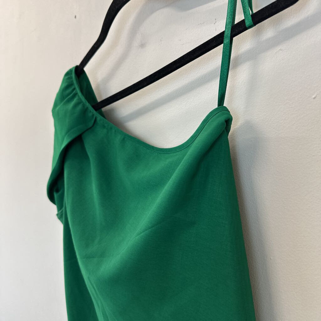 The Limited Green Silky One Shoulder Top Medium