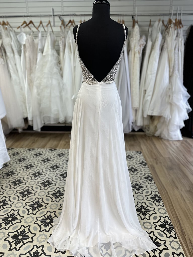 Lulus Beaded Spaghetti Strap Bridal Dress Medium