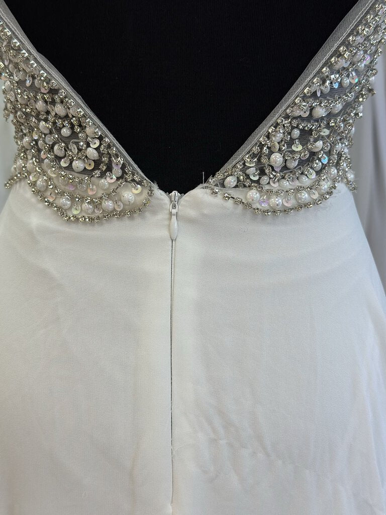 Lulus Beaded Spaghetti Strap Bridal Dress Medium