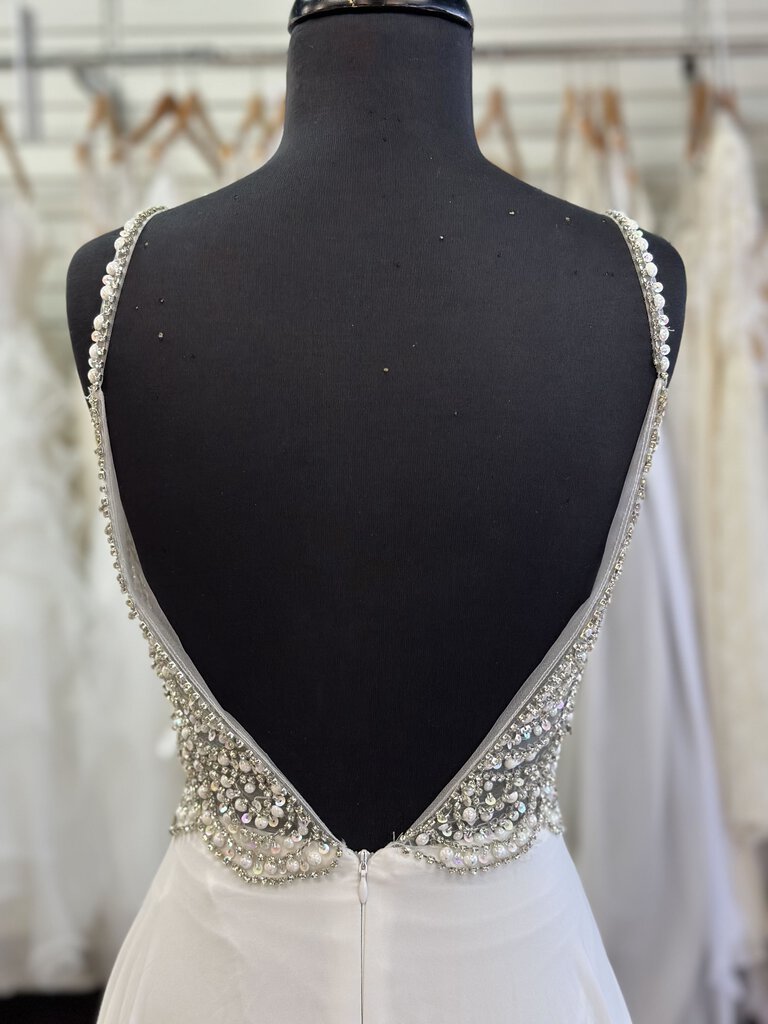 Lulus Beaded Spaghetti Strap Bridal Dress Medium