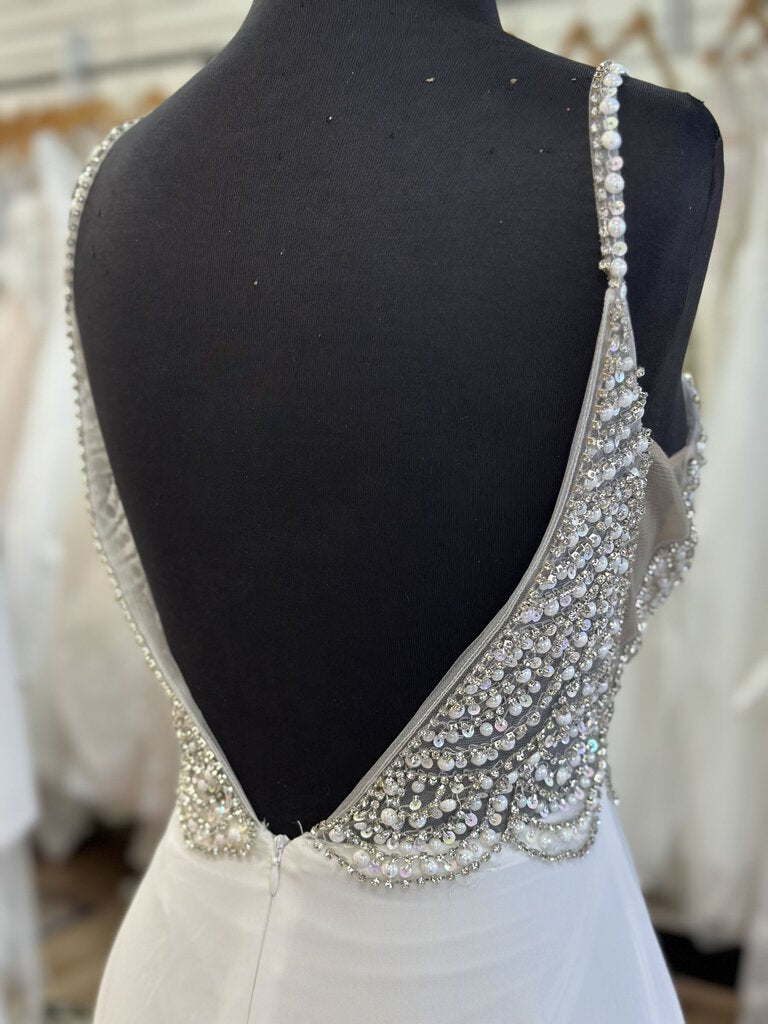 Lulus Beaded Spaghetti Strap Bridal Dress Medium