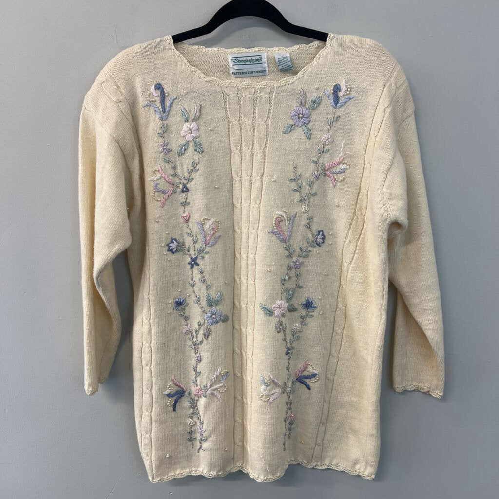 Vintage Shenanigans Pearl Embroidered Sweater Large