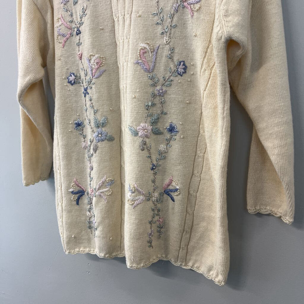 Vintage Shenanigans Pearl Embroidered Sweater Large