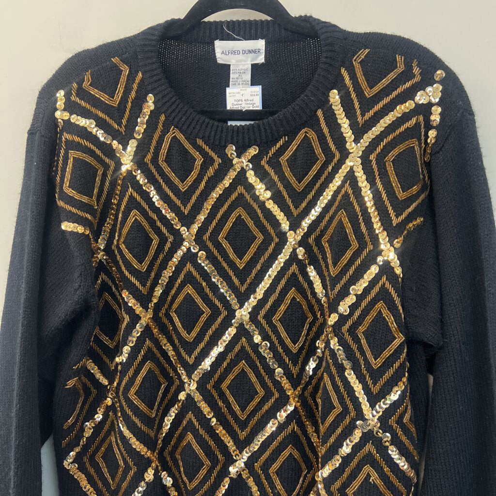 Vintage Alfred Dunner Gold Sequin Sweater Extra Large