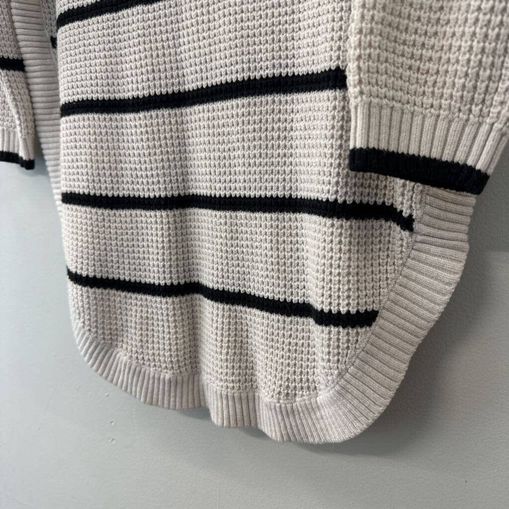 Express Cream/ Black Striped Knit Sweater Medium