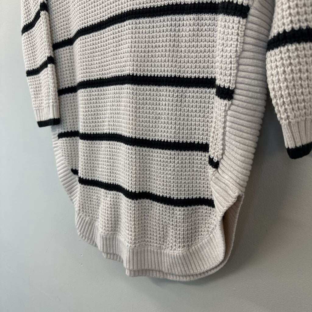 Express Cream/ Black Striped Knit Sweater Medium