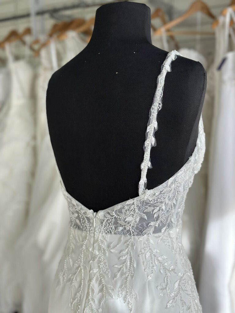 Beaded Lace and Crepe Wedding Dress 4