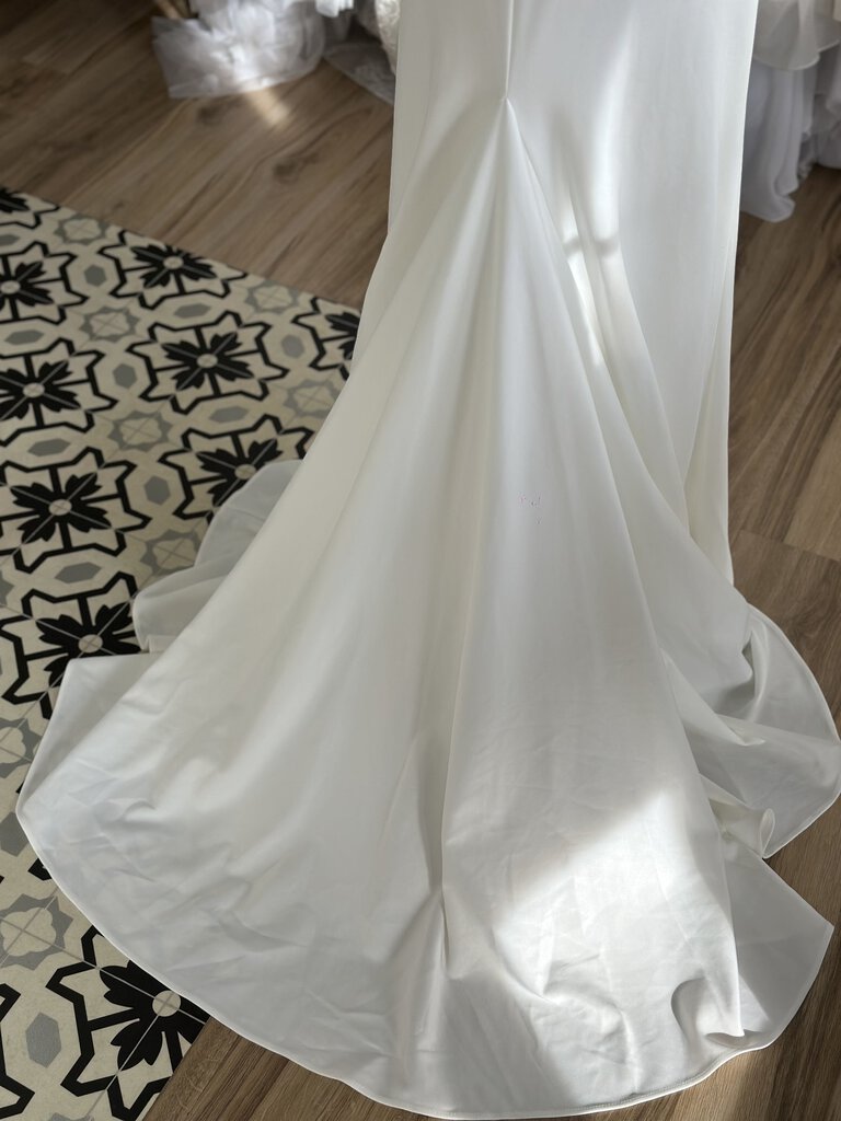 Beaded Lace and Crepe Wedding Dress 4