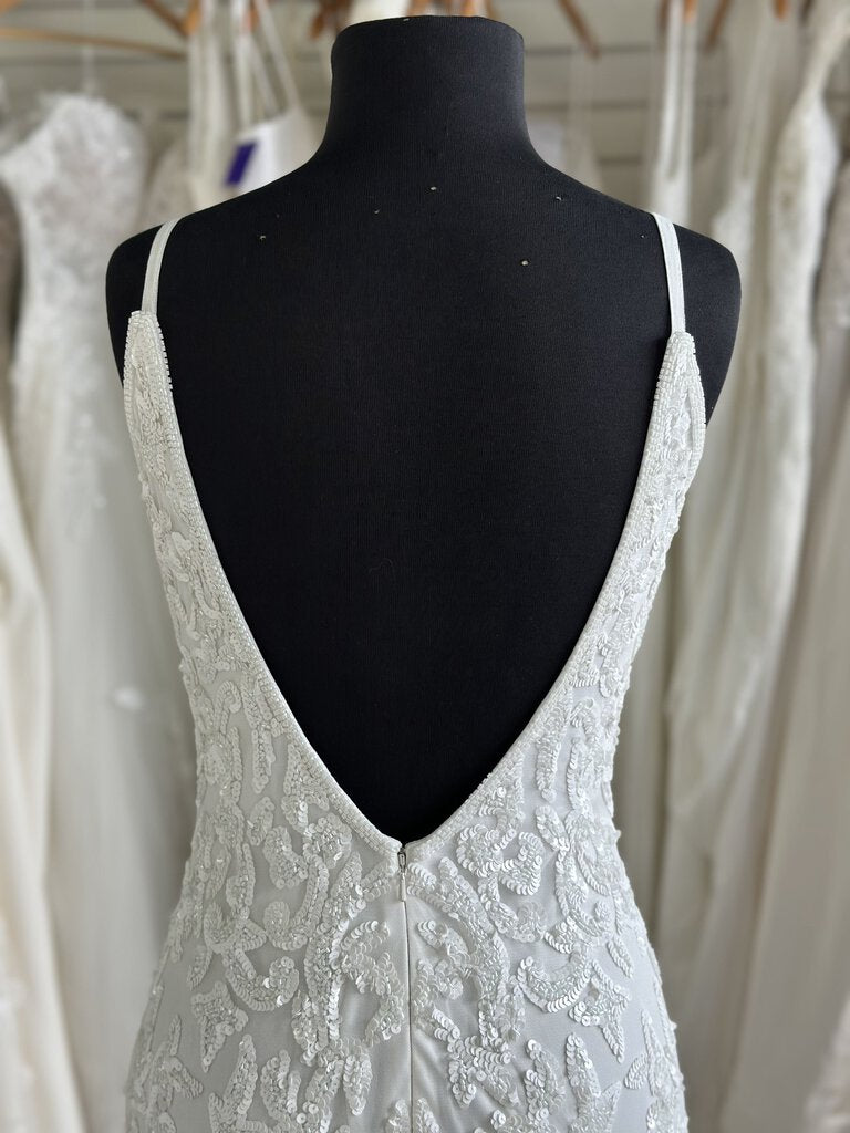 Sequined Low Back Wedding Dress 4