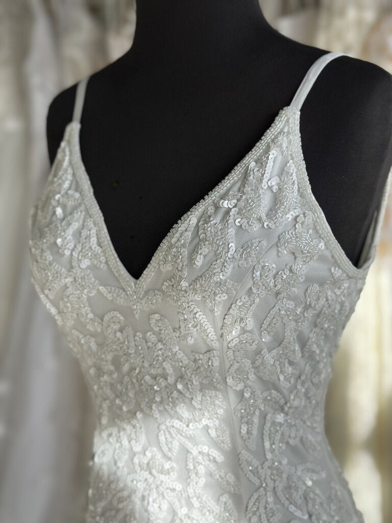 Sequined Low Back Wedding Dress 4