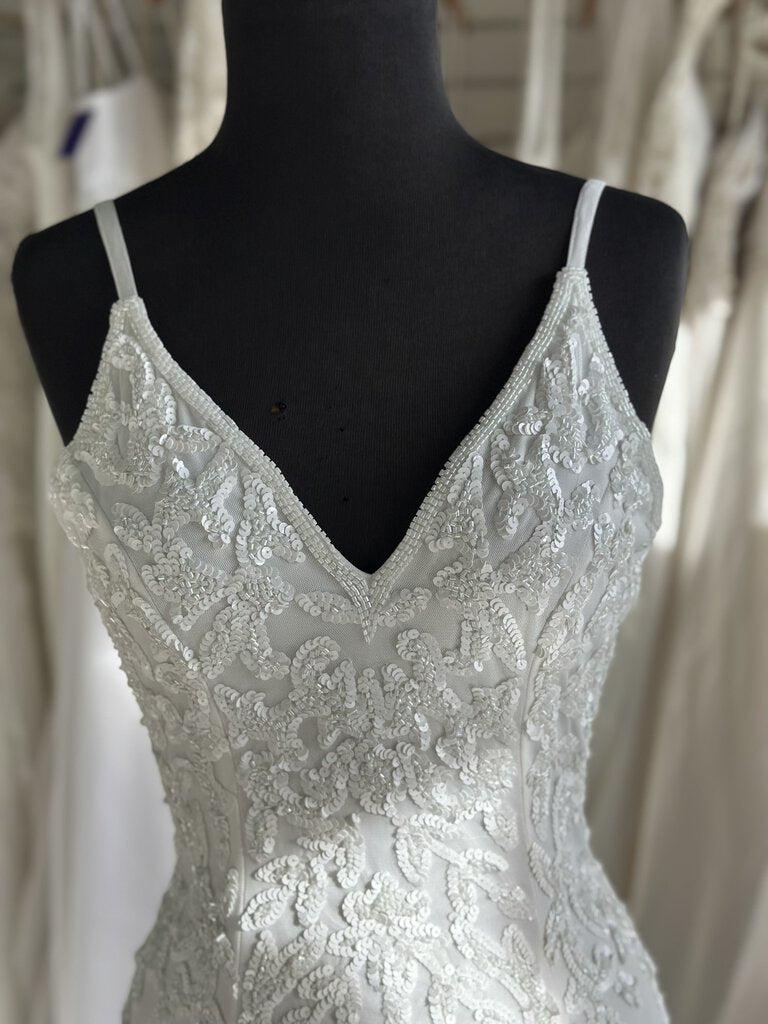 Sequined Low Back Wedding Dress 4