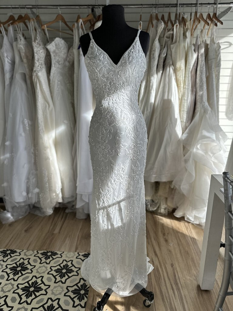 Sequined Low Back Wedding Dress 4