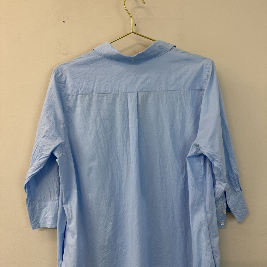 Frame Shirt Blue Long Sleeve Button Down Dress Medium