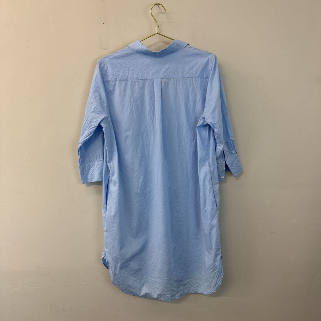 Frame Shirt Blue Long Sleeve Button Down Dress Medium