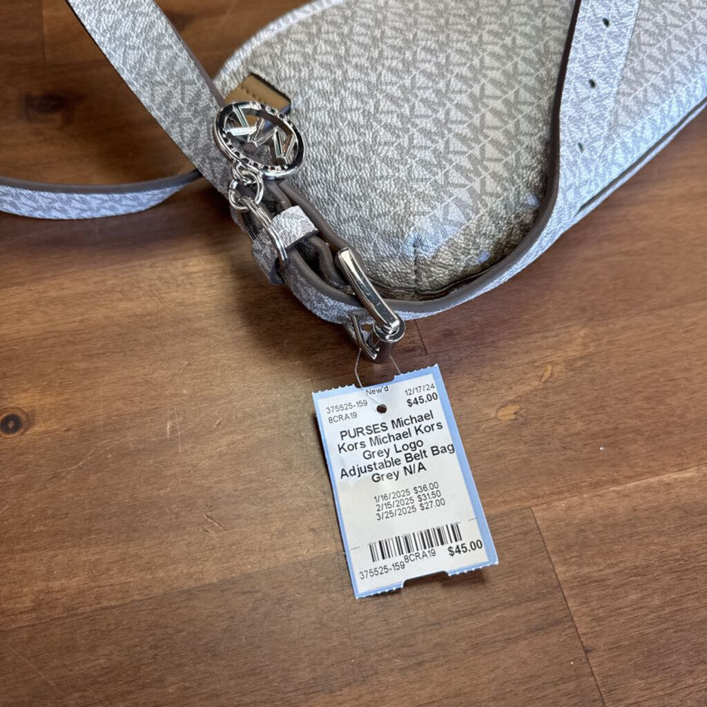 Michael Kors Grey Logo Adjustable Belt Bag