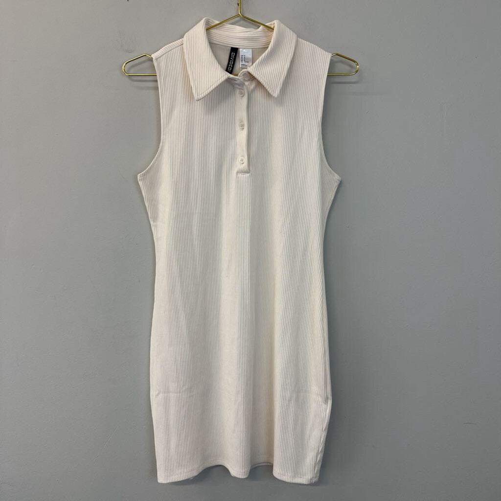 Divided Cream Ribbed Sleeveless Dress Medium