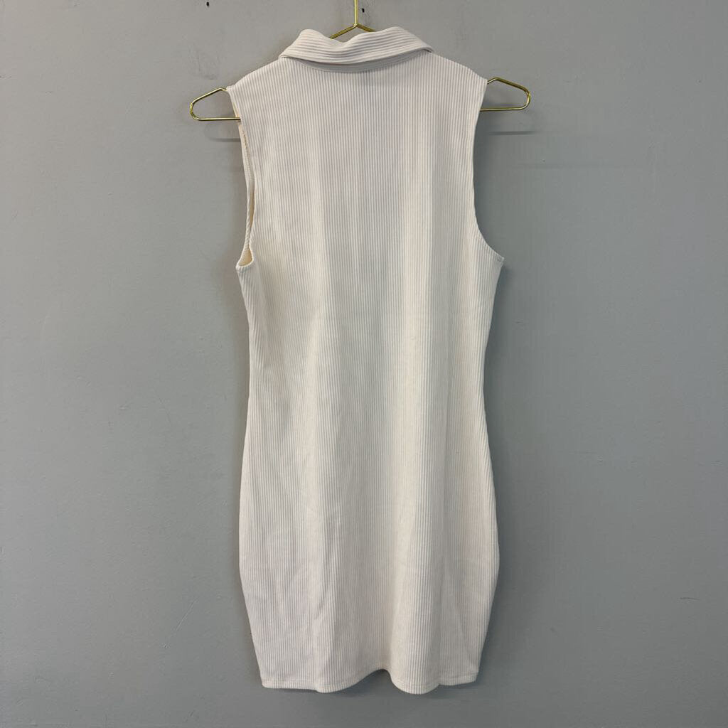 Divided Cream Ribbed Sleeveless Dress Medium