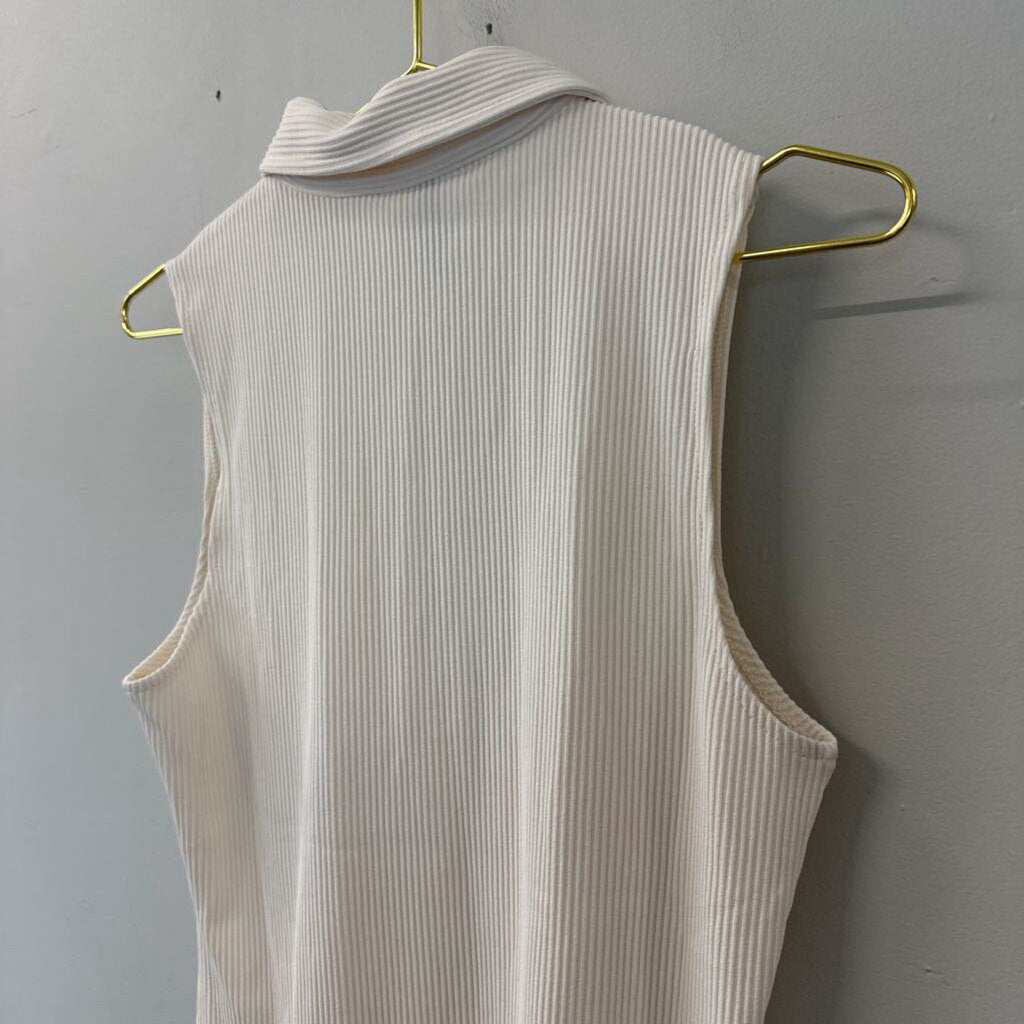 Divided Cream Ribbed Sleeveless Dress Medium