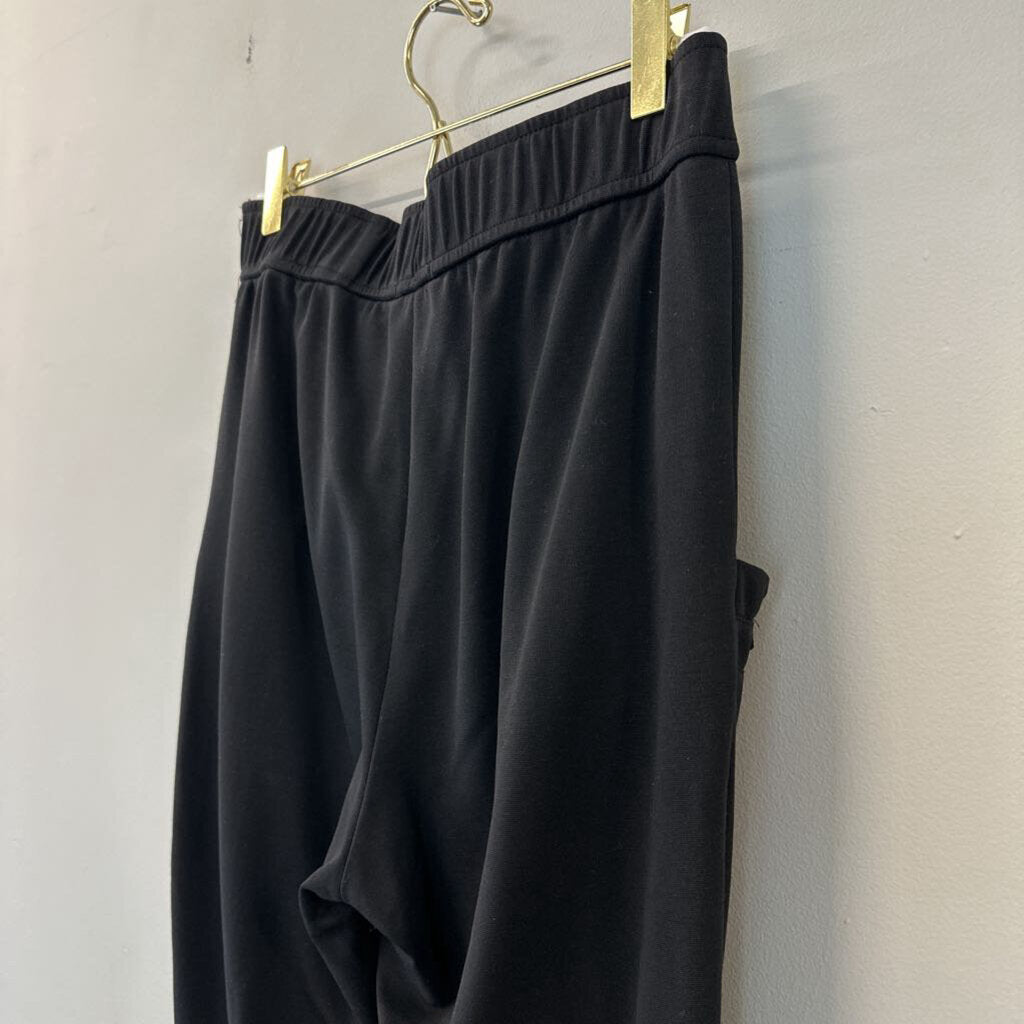 8telier Black Cotton Pull On Pants Extra Small