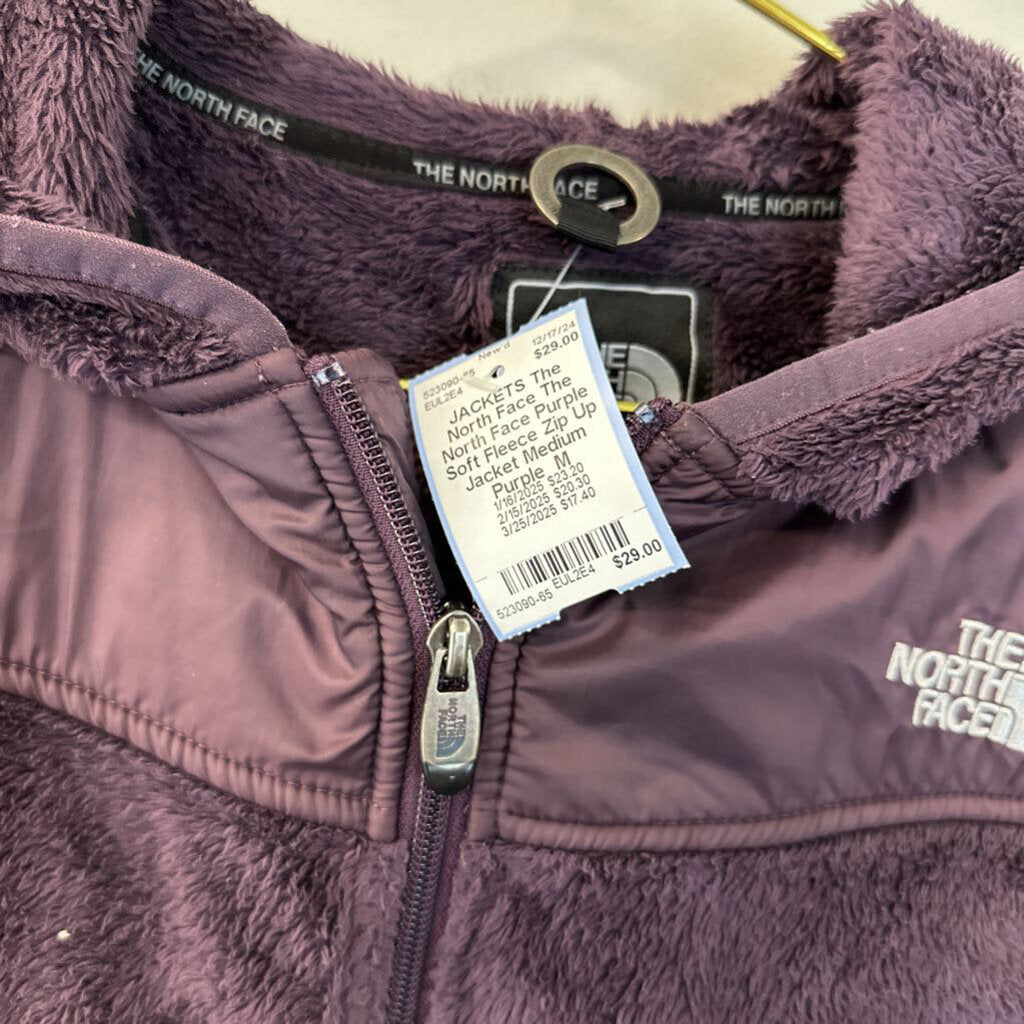 The North Face Purple Soft Fleece Zip Up Jacket Medium