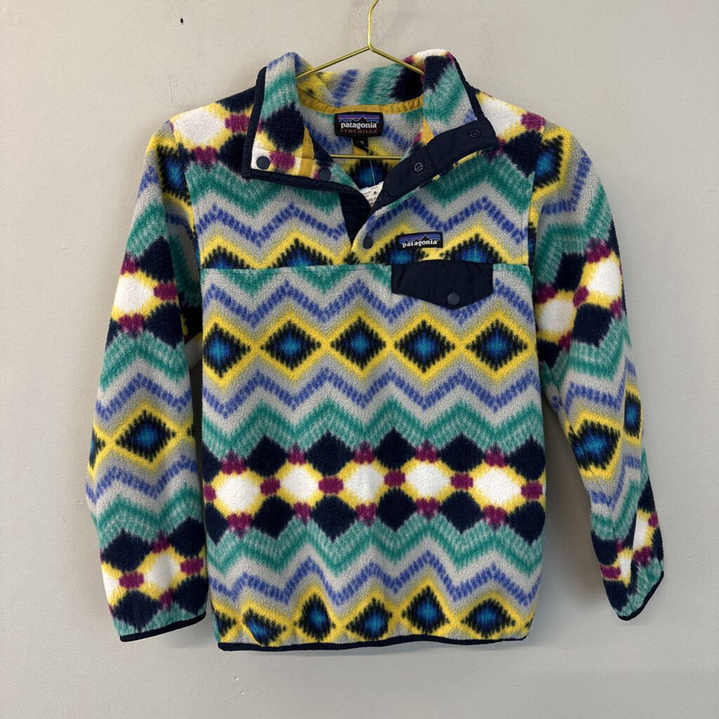 Patagonia Navy/ Multi Print Long Sleeve Pullover XXS