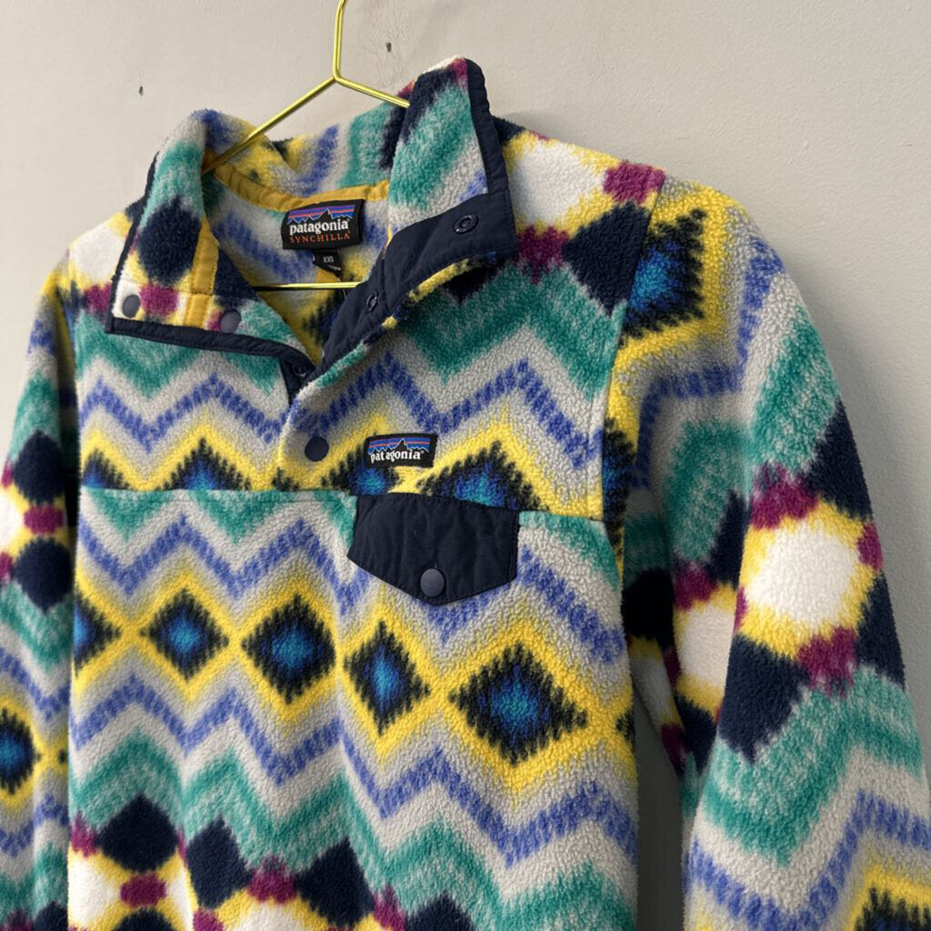 Patagonia Navy/ Multi Print Long Sleeve Pullover XXS