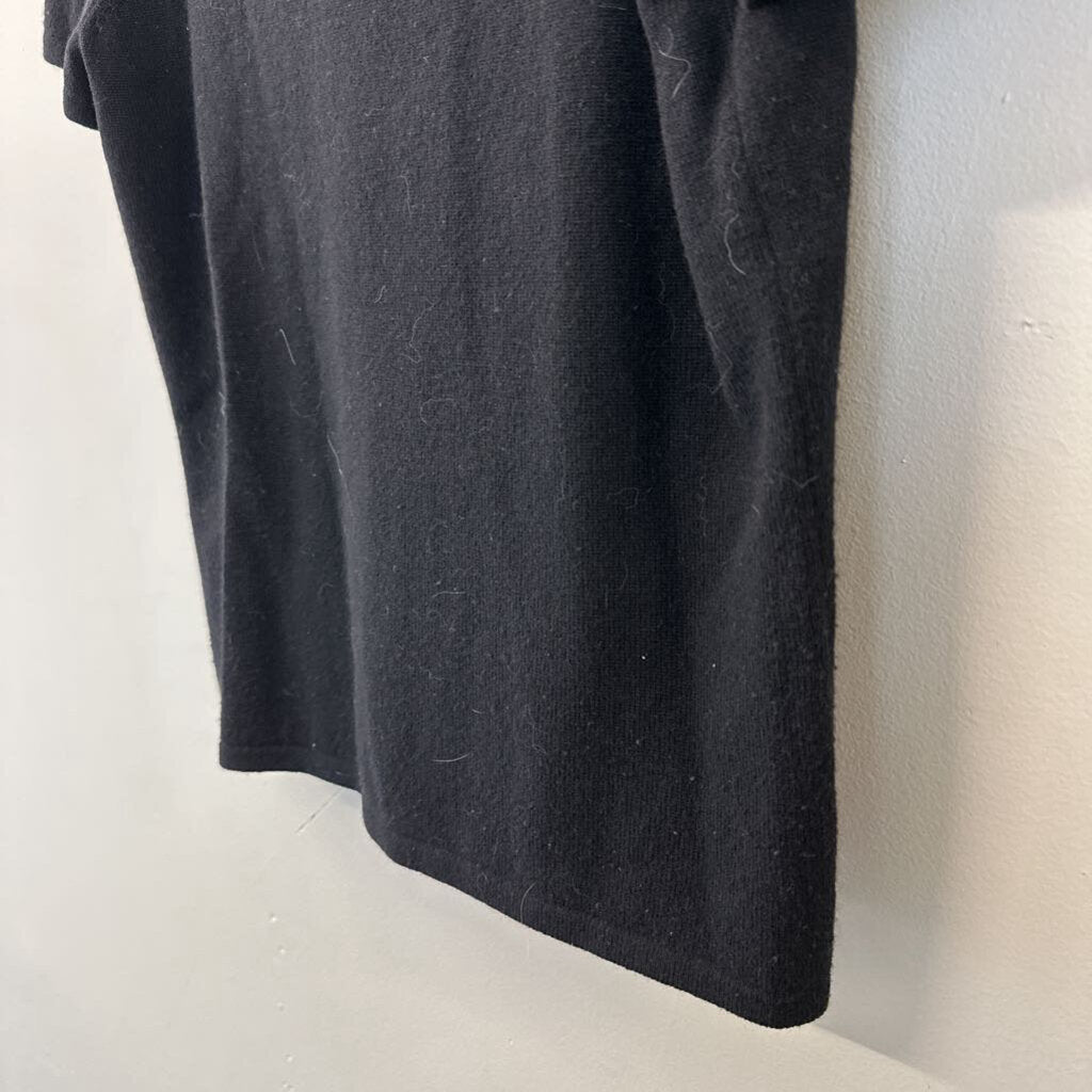 Belford Black 100% Cashmere Short Sleeve Top Medium