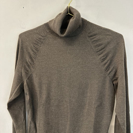 Lafayette 148 Brown Long Sleeve Turtleneck Top Medium