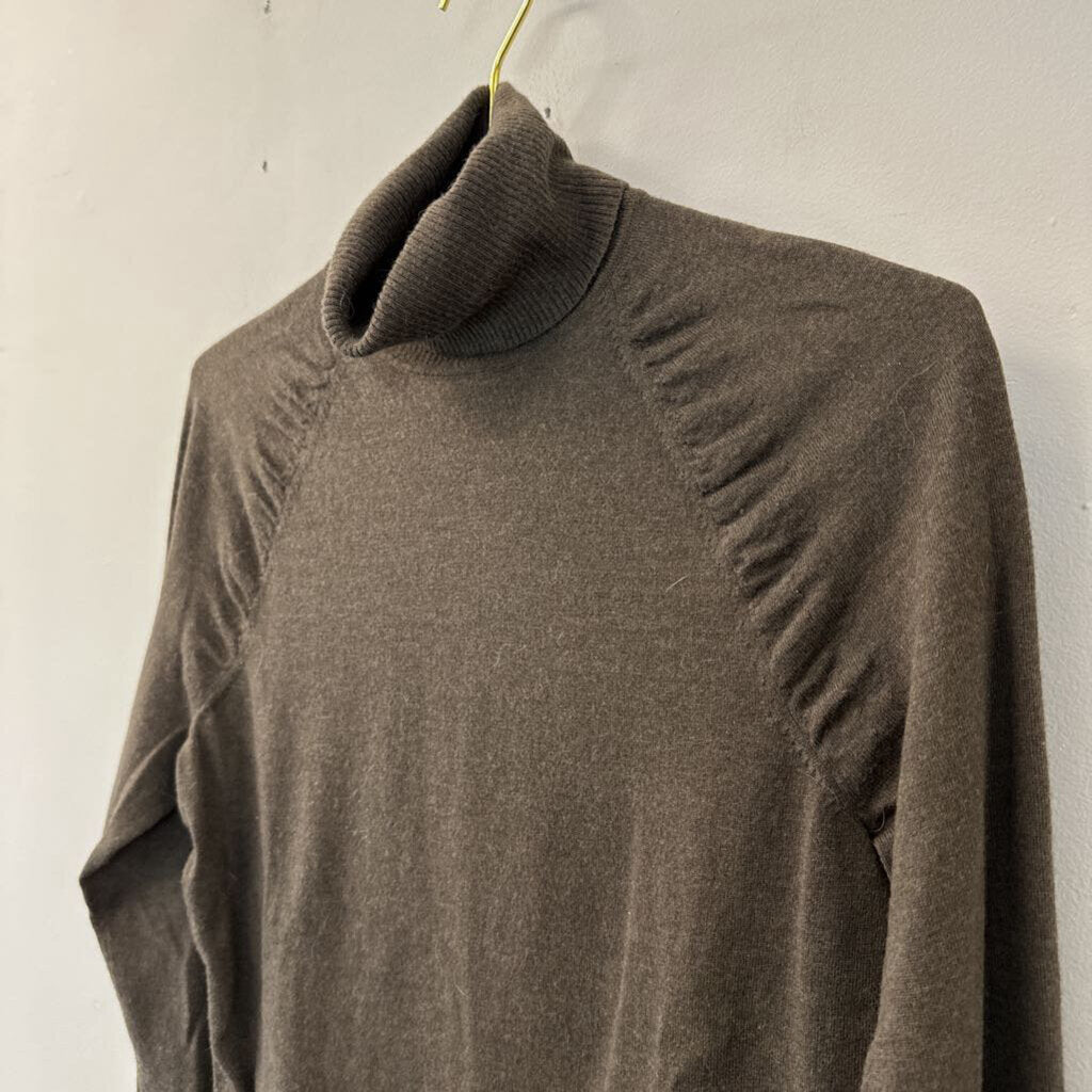 Lafayette 148 Brown Long Sleeve Turtleneck Top Medium