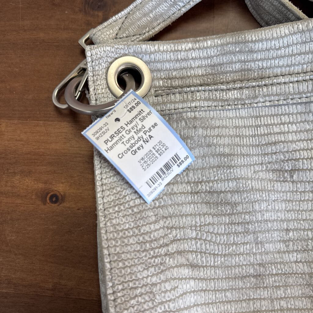 Hammitt Grey/ Silver Tony Med Crossbody Purse