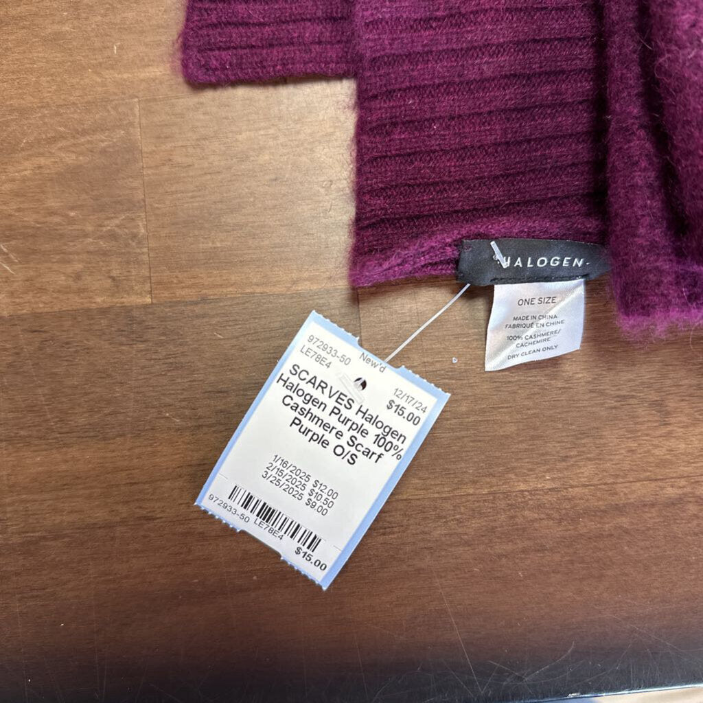 Halogen Purple 100% Cashmere Scarf