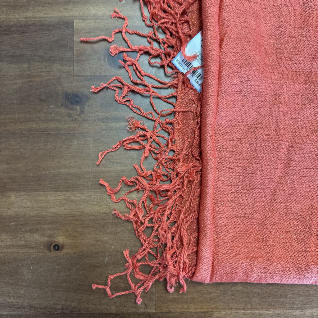 Orange Metallic Thread 100% Pashmina Scarf