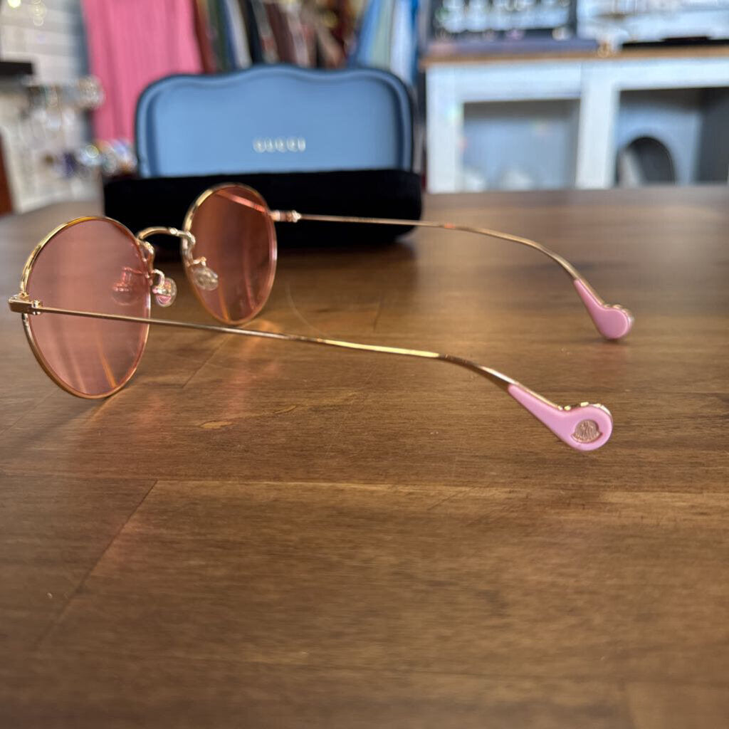 Gucci Gold/ Pink Round Sunglasses