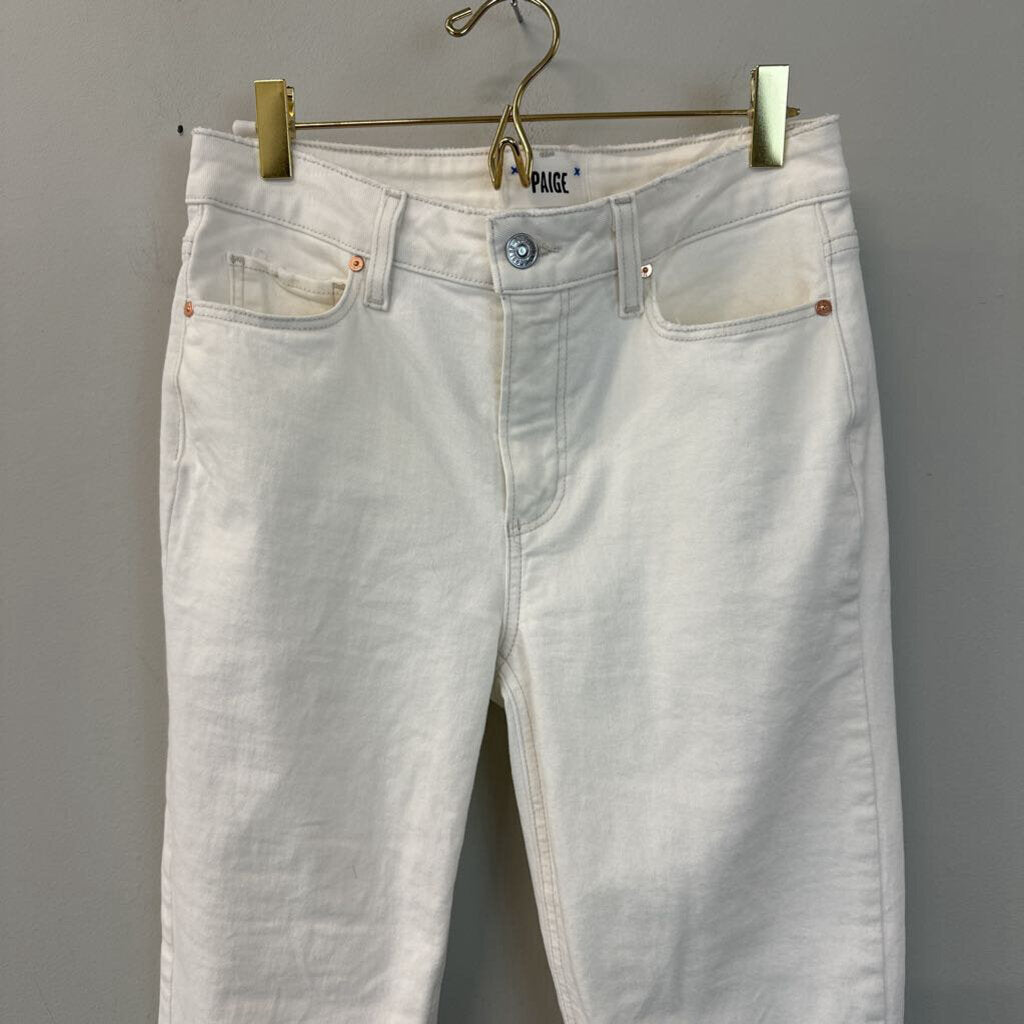 Paige White Colette Crop Flare Jeans 27