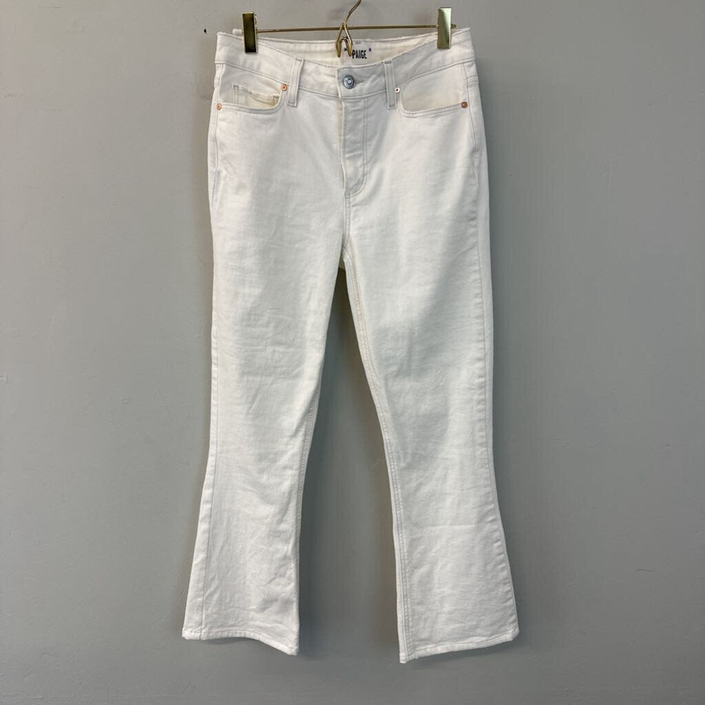 Paige White Colette Crop Flare Jeans 27