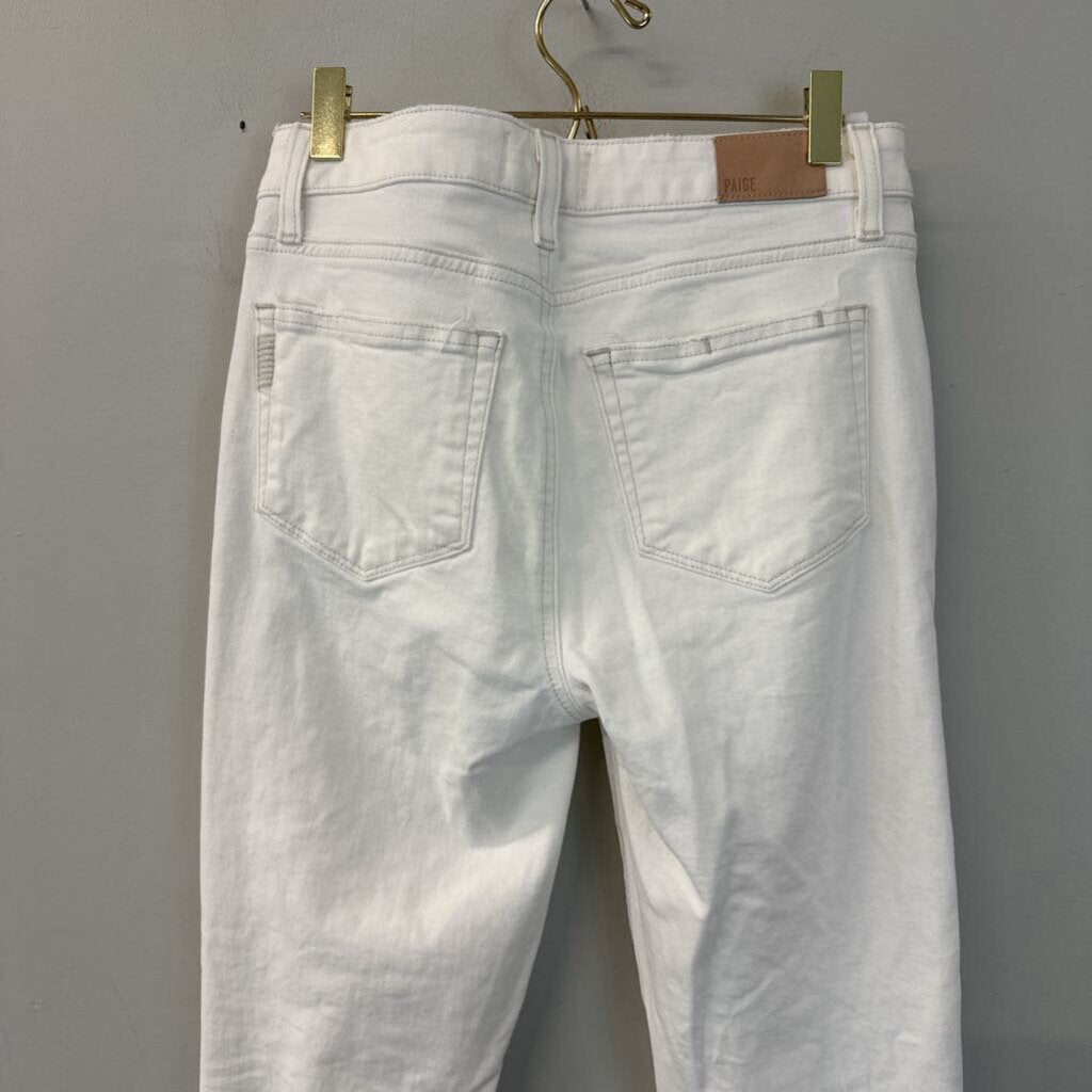 Paige White Colette Crop Flare Jeans 27