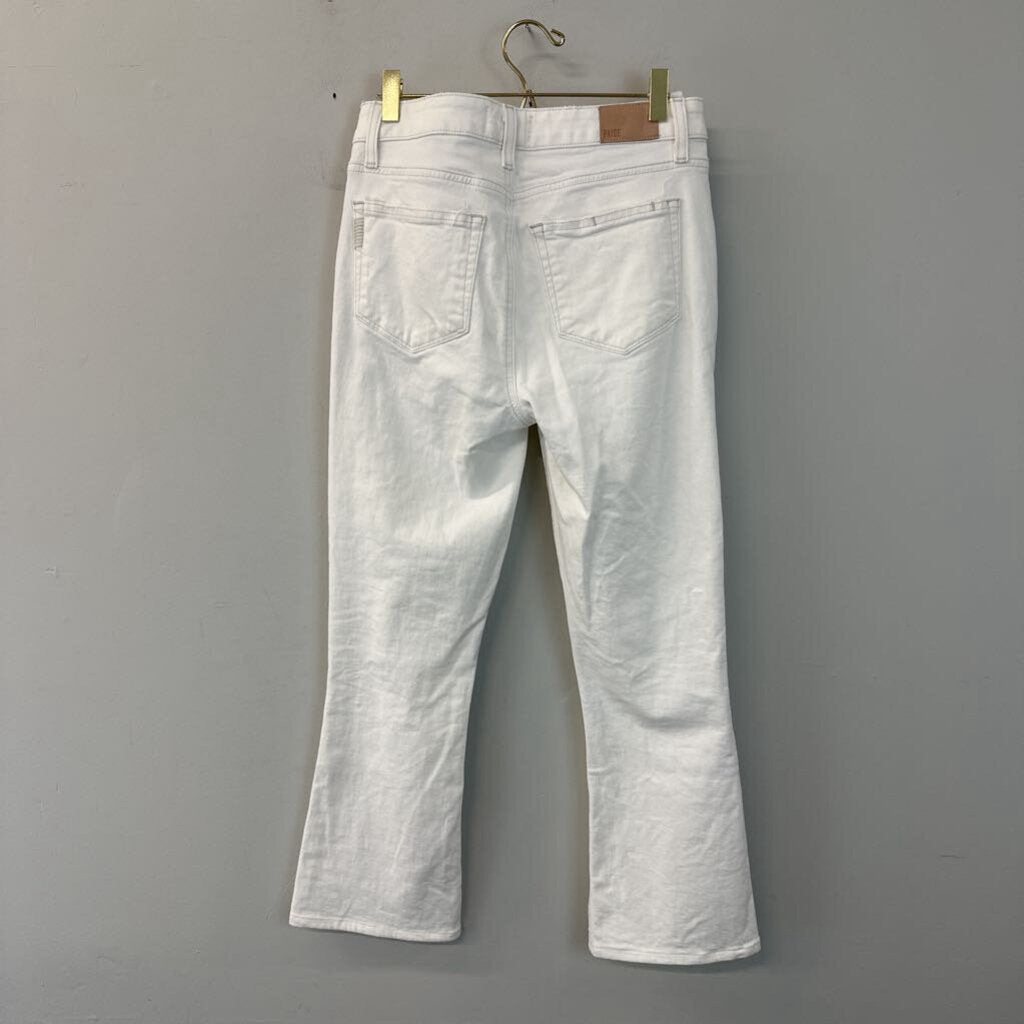 Paige White Colette Crop Flare Jeans 27