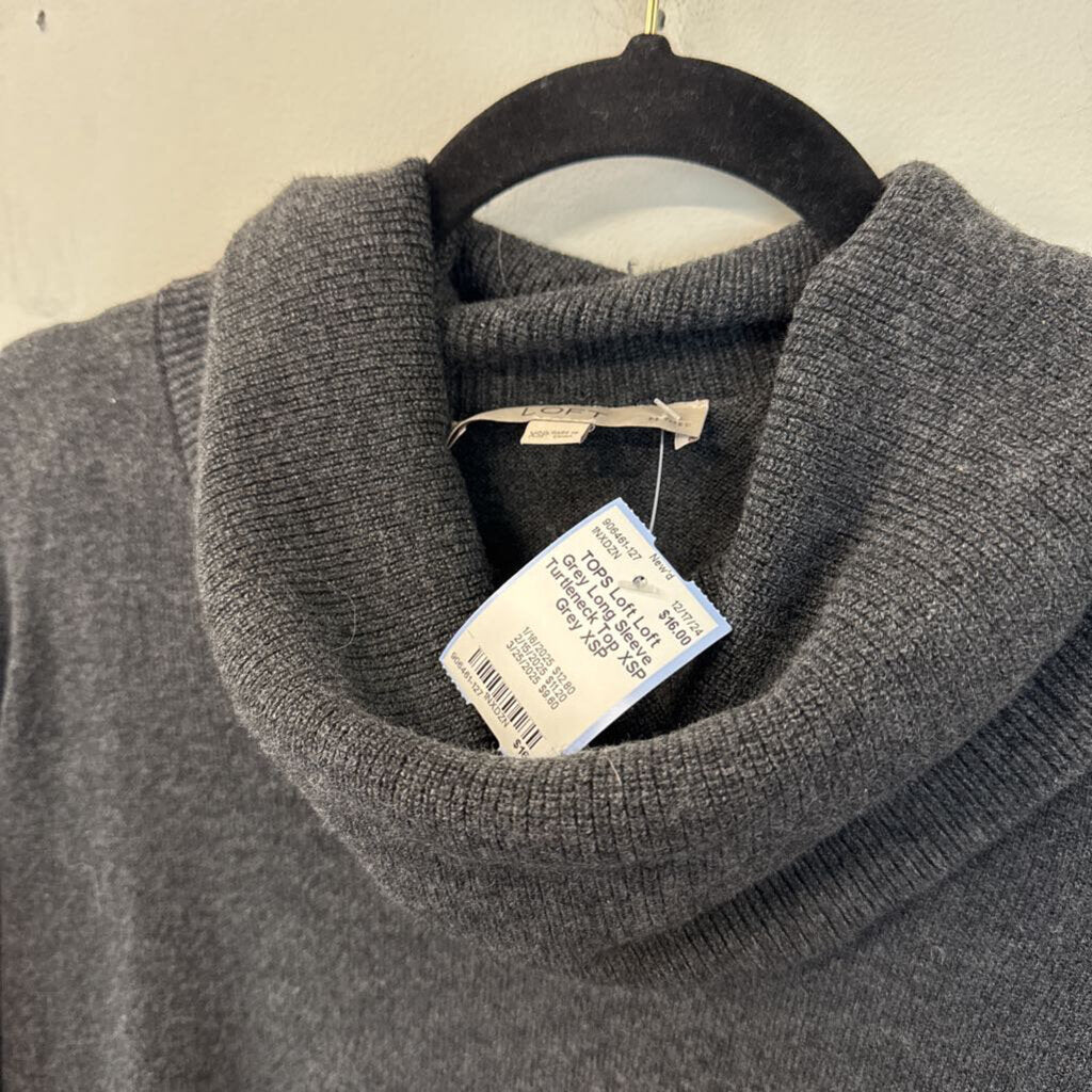 Loft Grey Long Sleeve Turtleneck Top XSP