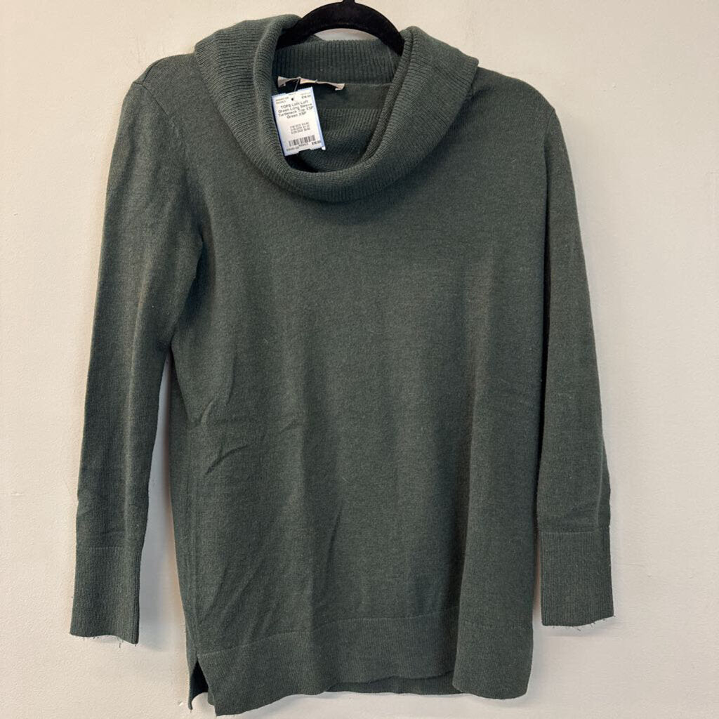 Loft Green Long Sleeve Turtleneck Top XSP