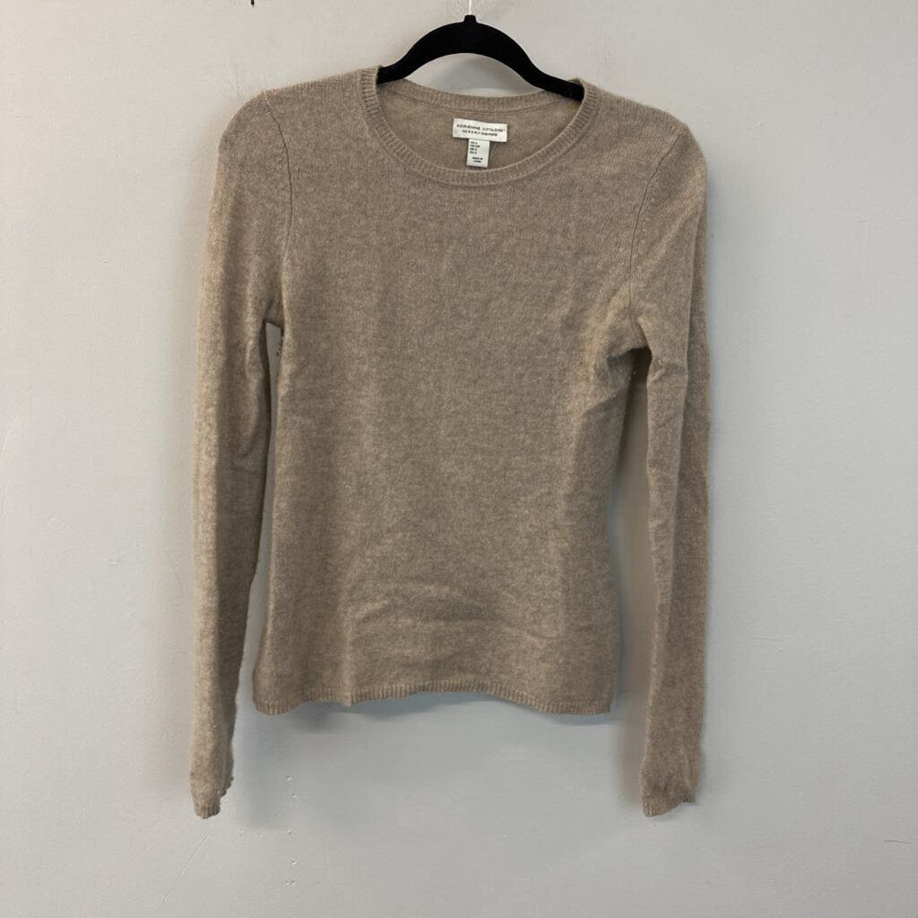 Adrienne Vittadini Brown 100% Cashmere Crewneck Sweater Small