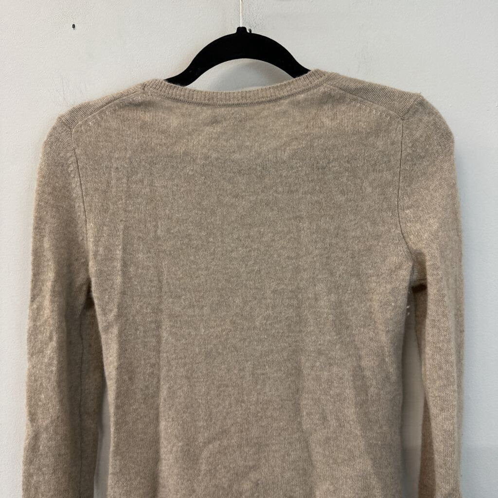 Adrienne Vittadini Brown 100% Cashmere Crewneck Sweater Small