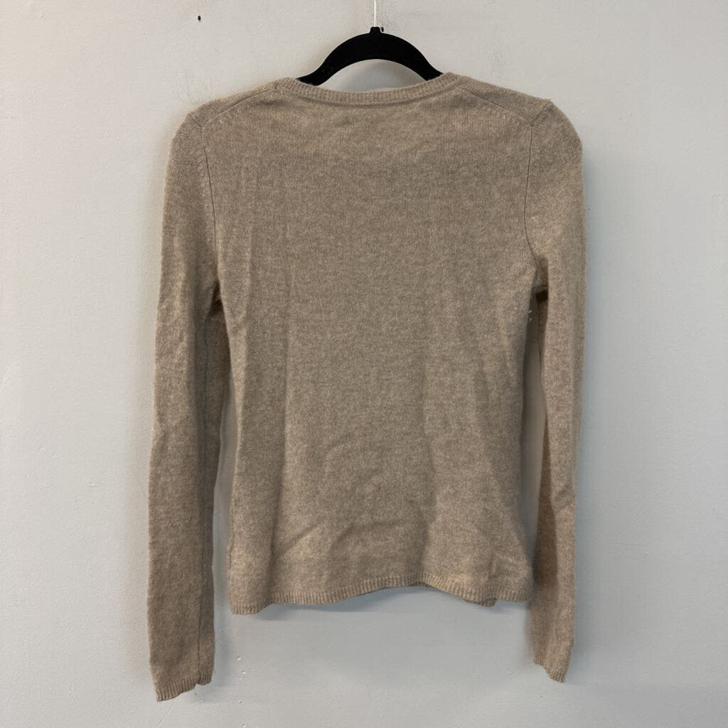 Adrienne Vittadini Brown 100% Cashmere Crewneck Sweater Small