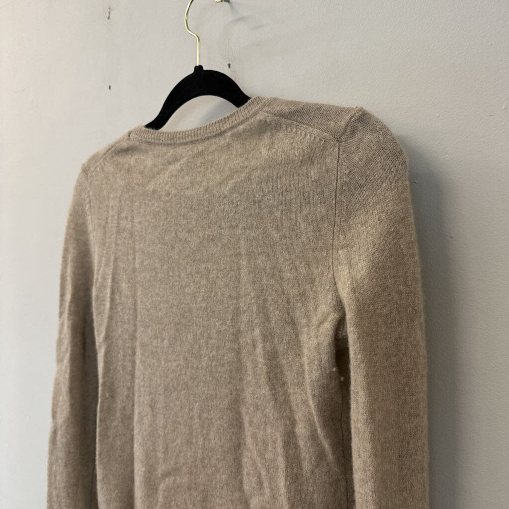 Adrienne Vittadini Brown 100% Cashmere Crewneck Sweater Small