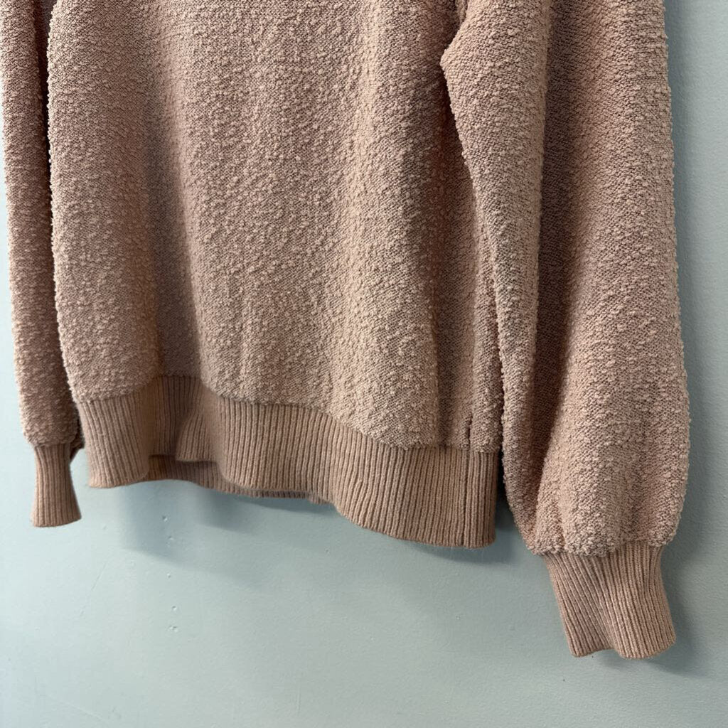 Knox Rose Pink Textured Long Sleeve Sweater Top Small