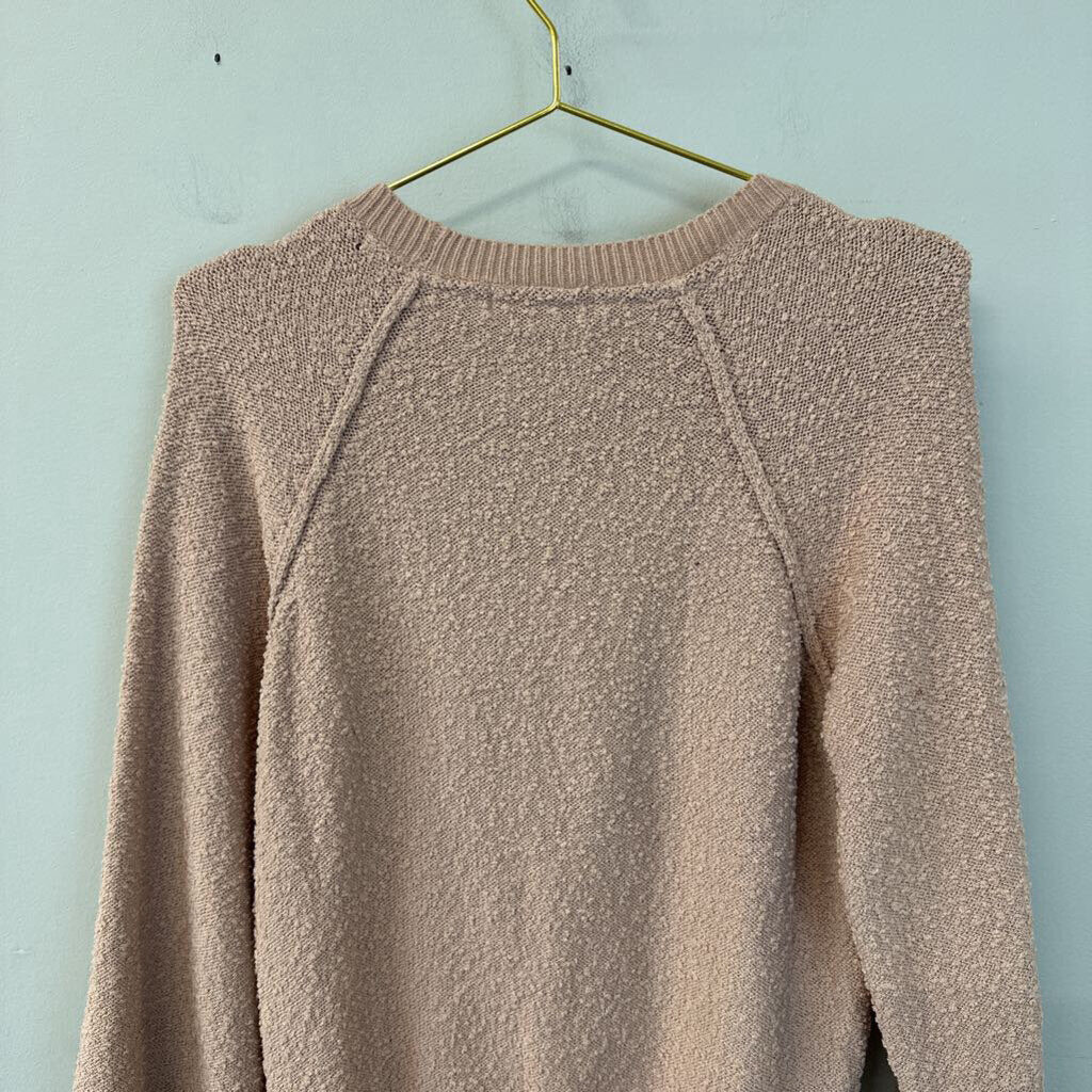 Knox Rose Pink Textured Long Sleeve Sweater Top Small