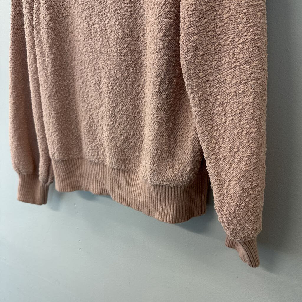 Knox Rose Pink Textured Long Sleeve Sweater Top Small