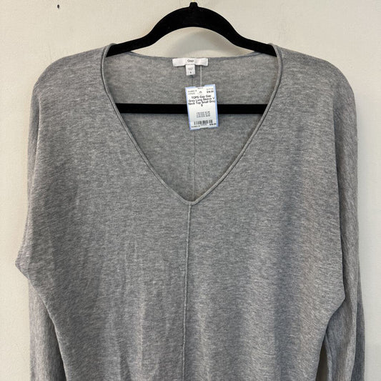 Gap Grey Long Sleeve V Neck Top Small