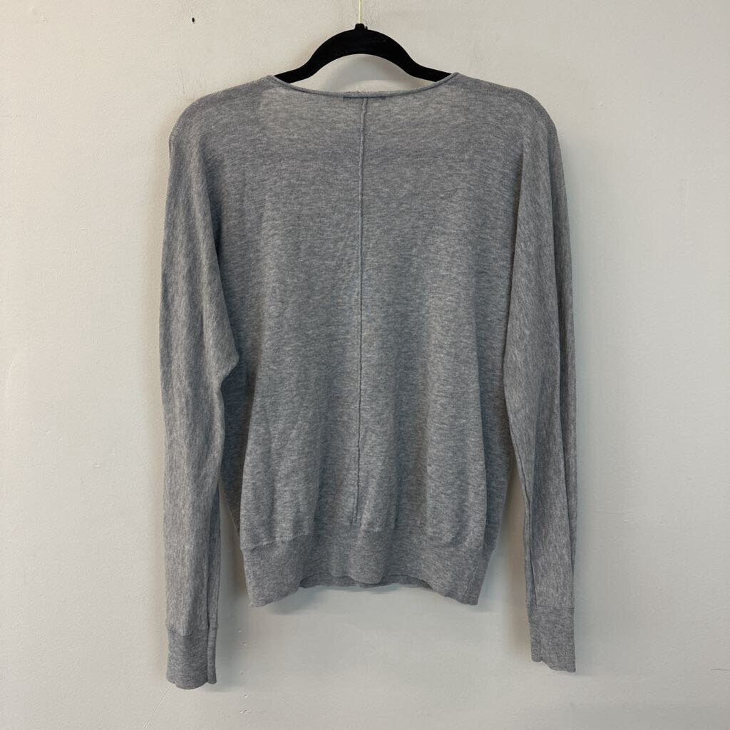 Gap Grey Long Sleeve V Neck Top Small