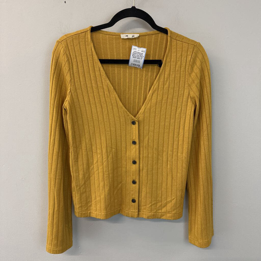 Madewell Golden Yellow Long Sleeve Button Front Top Small